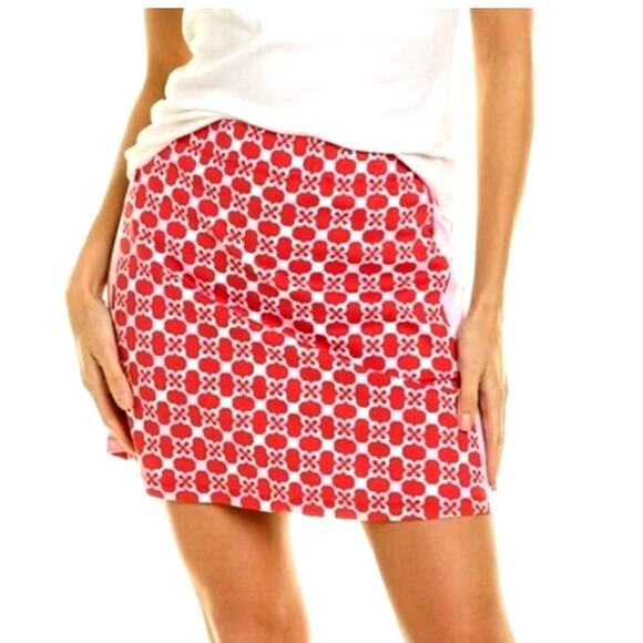 J. McLaughlin Dresses & Skirts - NWT J. Mclaughlin Palm Spring Catalina Cloth Skort Red White Geo Design Womens M